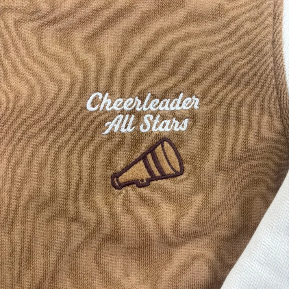 Uniqlo Varsity Jacket 7-8 Brown White Cheerleader All Stars Kids